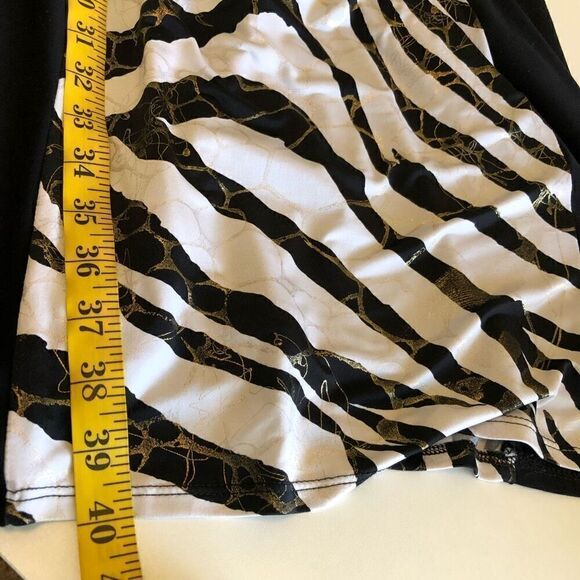 Frank Lyman Design Black & White Zebra Paneled Sleeveless Sheath Dress Size 14 - Picture 10 of 10